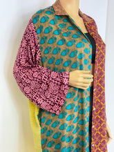Load image into Gallery viewer, Vintage Silk Sari Long Shirt