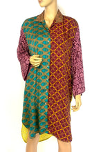 Load image into Gallery viewer, Vintage Silk Sari Long Shirt
