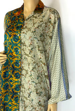 Load image into Gallery viewer, Vintage Silk Sari Long Shirt