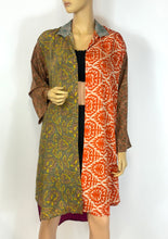 Load image into Gallery viewer, Vintage Silk Sari Long Shirt