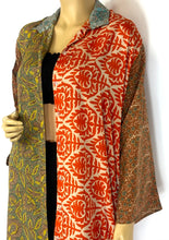 Load image into Gallery viewer, Vintage Silk Sari Long Shirt