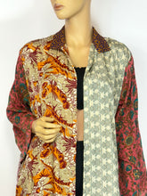 Load image into Gallery viewer, Vintage Silk Sari Long Shirt