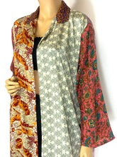 Load image into Gallery viewer, Vintage Silk Sari Long Shirt
