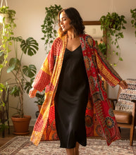 Load image into Gallery viewer, Vintage Sari Kantha Robe/Jacket