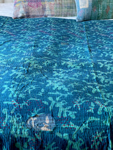 Load image into Gallery viewer, Indigo Kantha Quilt