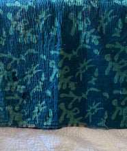 Load image into Gallery viewer, Indigo Kantha Quilt