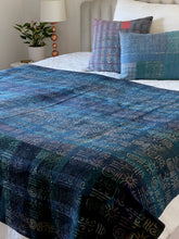 Load image into Gallery viewer, Indigo Kantha Quilt
