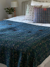 Load image into Gallery viewer, Indigo Kantha Quilt