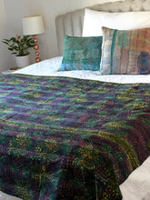 Load image into Gallery viewer, Indigo Kantha Quilt