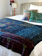 Load image into Gallery viewer, Indigo Kantha Quilt