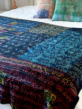 Load image into Gallery viewer, Indigo Kantha Quilt