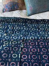 Load image into Gallery viewer, Indigo Kantha Quilt
