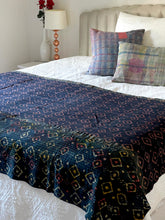 Load image into Gallery viewer, Indigo Kantha quilt