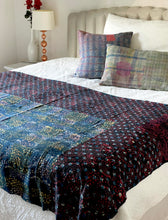 Load image into Gallery viewer, Indigo Kantha Quilt