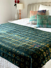 Load image into Gallery viewer, Indigo Kantha Quilt