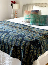 Load image into Gallery viewer, Indigo Kantha Quilt