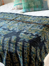 Load image into Gallery viewer, Indigo Kantha Quilt