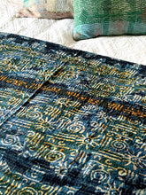 Load image into Gallery viewer, Indigo Kantha Quilt