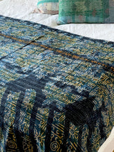 Load image into Gallery viewer, Indigo Kantha Quilt
