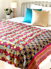 Load image into Gallery viewer, Vintage Sari Kantha Quilt