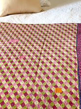 Load image into Gallery viewer, Vintage Sari kantha Quilt