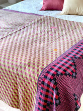 Load image into Gallery viewer, Vintage Sari kantha Quilt