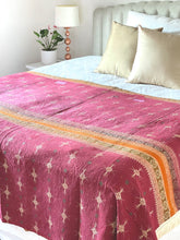 Load image into Gallery viewer, Vintage Sari Kantha Quilt