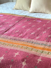 Load image into Gallery viewer, Vintage Sari Kantha Quilt