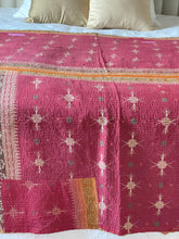 Load image into Gallery viewer, Vintage Sari Kantha Quilt