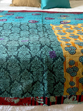 Load image into Gallery viewer, Vintage Sari Kantha Quilt