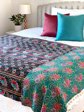 Load image into Gallery viewer, Vintage Sari Kantha Quilt