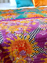 Load image into Gallery viewer, Vintage Sari Kantha Quilt