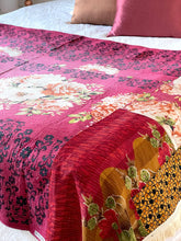 Load image into Gallery viewer, Vintage Sari Kantha Quilt