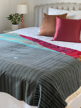 Load image into Gallery viewer, Vintage Sari Kantha Quilt