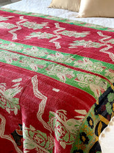 Load image into Gallery viewer, Vintage Sari Kantha Quilt