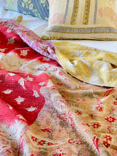 Load image into Gallery viewer, Vintage Sari Kantha Quilt