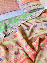 Load image into Gallery viewer, Vintage Sari Kantha Quilt