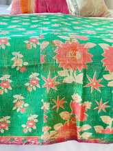 Load image into Gallery viewer, Vintage Sari Kantha Quilt