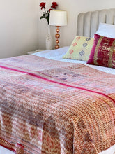 Load image into Gallery viewer, Vintage Sari Kantha Quilt