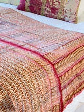 Load image into Gallery viewer, Vintage Sari Kantha Quilt