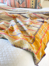 Load image into Gallery viewer, Vintage Sari Kantha Quilt