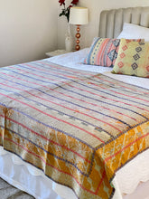 Load image into Gallery viewer, Vintage Sari Kantha Quilt