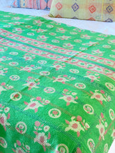 Load image into Gallery viewer, Vintage Sari Kantha Quilt