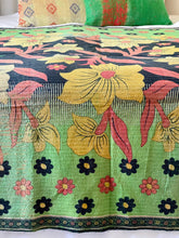 Load image into Gallery viewer, Vintage Sari Kantha Quilt