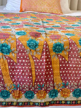 Load image into Gallery viewer, Vintage Sari kantha Quilt