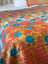 Load image into Gallery viewer, Vintage Sari kantha Quilt