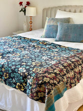 Load image into Gallery viewer, Vintage Sari kantha Quilt