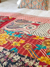 Load image into Gallery viewer, Vintage Sari kantha Quilt