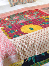 Load image into Gallery viewer, Vintage Sari kantha Quilt