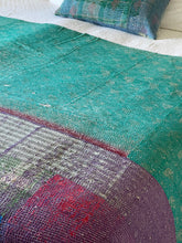Load image into Gallery viewer, Vintage Sari Kantha Quilt